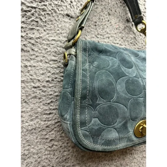 Vintage Coach Legacy 65th Anniversary Collection Suede Flap Shoulder Bag 11138 - Picture 4 of 16